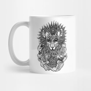 Indian Fox Holding Mayan Calendar, Funny Cute Fox Lover Gift T-Shirt Mug